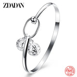 925 Silver Double Balls Bracelet Bangle Women Wedding Jewelry