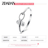 925 Silver Double Balls Bracelet Bangle Women Wedding Jewelry
