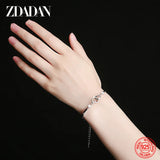 925 Sterling Silver Double Heart Bracelet Wedding Jewelry Gift
