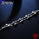 925 Silver Bamboo Zircon Bracelet for Women