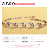 925 Silver Bamboo Zircon Bracelet for Women