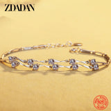 925 Silver Bamboo Zircon Bracelet for Women