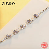 925 Silver Bamboo Zircon Bracelet for Women