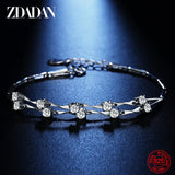 925 Silver Bamboo Zircon Bracelet for Women