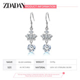 925 Silver Crown CZ Zircon Drop Earrings Wedding Jewelry