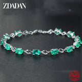 925 Silver Emerald Bracelet Chain Jewelry for Women