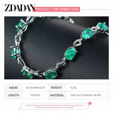 925 Silver Emerald Bracelet Chain Jewelry for Women