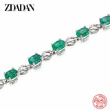 925 Silver Emerald Bracelet Chain Jewelry for Women
