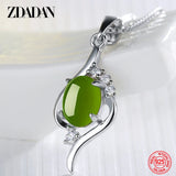 925 Silver Emerald Necklace Women Jewelry Accessories