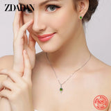 925 Silver Emerald Necklace Women Jewelry Accessories