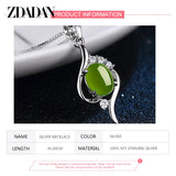 925 Silver Emerald Necklace Women Jewelry Accessories