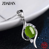 925 Silver Emerald Necklace Women Jewelry Accessories