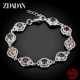 925 Silver Crystal Charm Bracelet Bangle Women