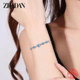 925 Silver Heart Crystal Bracelet Chain for Women Wedding
