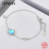 925 Silver Moonstone Bracelet Chain For Women Bangle