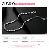 925 Silver Twisted Bracelet Chain Women Charm Wedding Jewelry