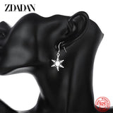 925 Silver Snowflake Drop Dangle Earrings Wedding Jewelry