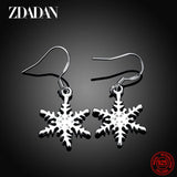925 Silver Snowflake Drop Dangle Earrings Wedding Jewelry