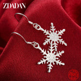 925 Silver Snowflake Drop Dangle Earrings Wedding Jewelry