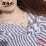 925 Silver CZ Star Necklace Chain for Women