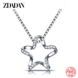 925 Silver CZ Star Necklace Chain for Women