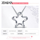925 Silver CZ Star Necklace Chain for Women