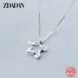 925 Silver CZ Star Necklace Chain for Women