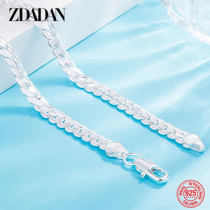 925 Sterling Silver Flat Snake Chain Necklace For Men Women Party Jewelry