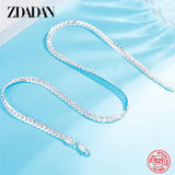 925 Sterling Silver Flat Snake Chain Necklace For Men Women Party Jewelry