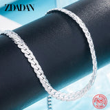 925 Sterling Silver Flat Snake Chain Necklace For Men Women Party Jewelry