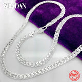 925 Sterling Silver Flat Snake Chain Necklace For Men Women Party Jewelry