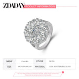 925 Silver Flower Amethyst Ring for Women Party Jewelry Gift
