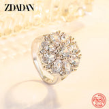 925 Silver Flower Amethyst Ring for Women Party Jewelry Gift