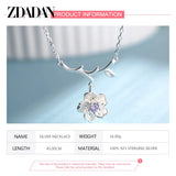 925 Silver Flower Amethyst Necklace for Women