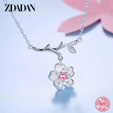 925 Silver Flower Amethyst Necklace for Women