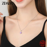 Sterling Silver Flower Amethyst Necklace