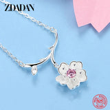 925 Silver Flower Necklace Chain Engagement Jewelry