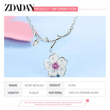 925 Silver Flower Necklace Chain Engagement Jewelry