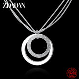 925 Silver Frosted Round Necklace For Women Wedding Gift