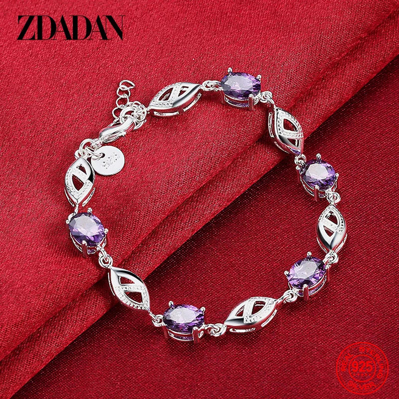 Sterling Silver Amethyst Bracelet Wedding Jewelry
