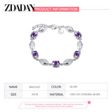 Sterling Silver Amethyst Bracelet Wedding Jewelry