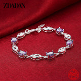 Sterling Silver Amethyst Bracelet Wedding Jewelry