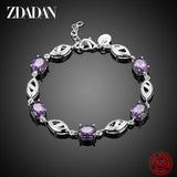 Sterling Silver Amethyst Bracelet Wedding Jewelry