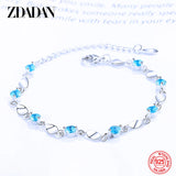 925 Silver Crystal Bracelet Wedding Jewelry Gift