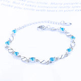 925 Silver Crystal Bracelet Wedding Jewelry Gift