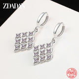 925 Silver Geometric Earrings For Women Jewelry