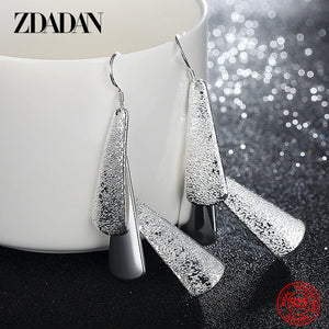 925 Silver Geometric Tassel Dangle Earrings Wedding Engagement