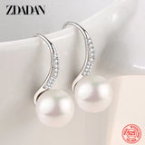 925 Silver Golden Zircon Pearl Charm Jewelry Gift