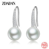 925 Silver Golden Zircon Pearl Charm Jewelry Gift