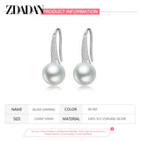 925 Silver Golden Zircon Pearl Charm Jewelry Gift